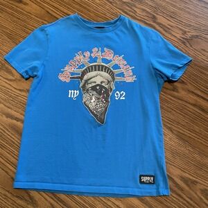 NWOT!! SUPPLY AND DEMAND NYC Statue of Liberty Aqua/Blue T-Shirt Size M
